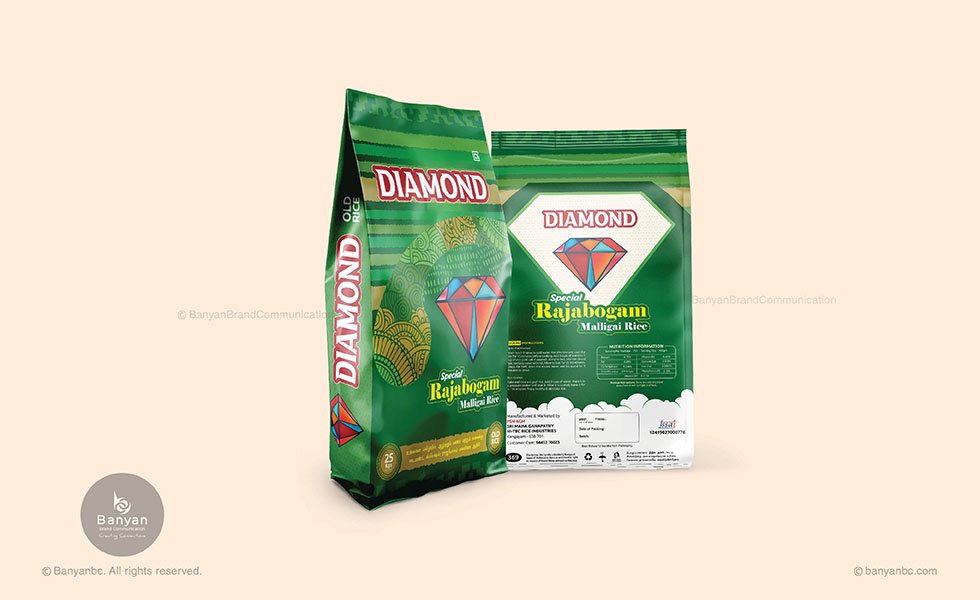 diamond rice bag designing